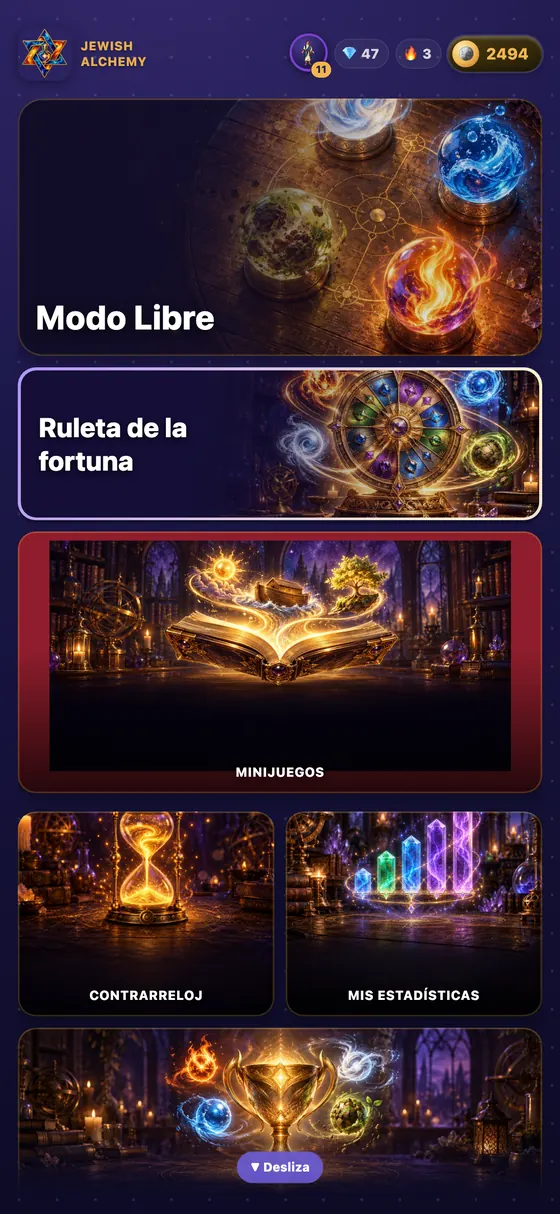 Pantalla de inicio del modo libre